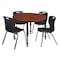 Regency Tables > Height Adjustable > Round Table & Chair Sets, 48 W, 48 L, 23-34 H, Cherry TB48RNDCHAPBK40BK - alternate 1